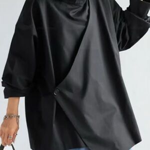 NWT- Oshoplive Black Wrap Women's Blouse